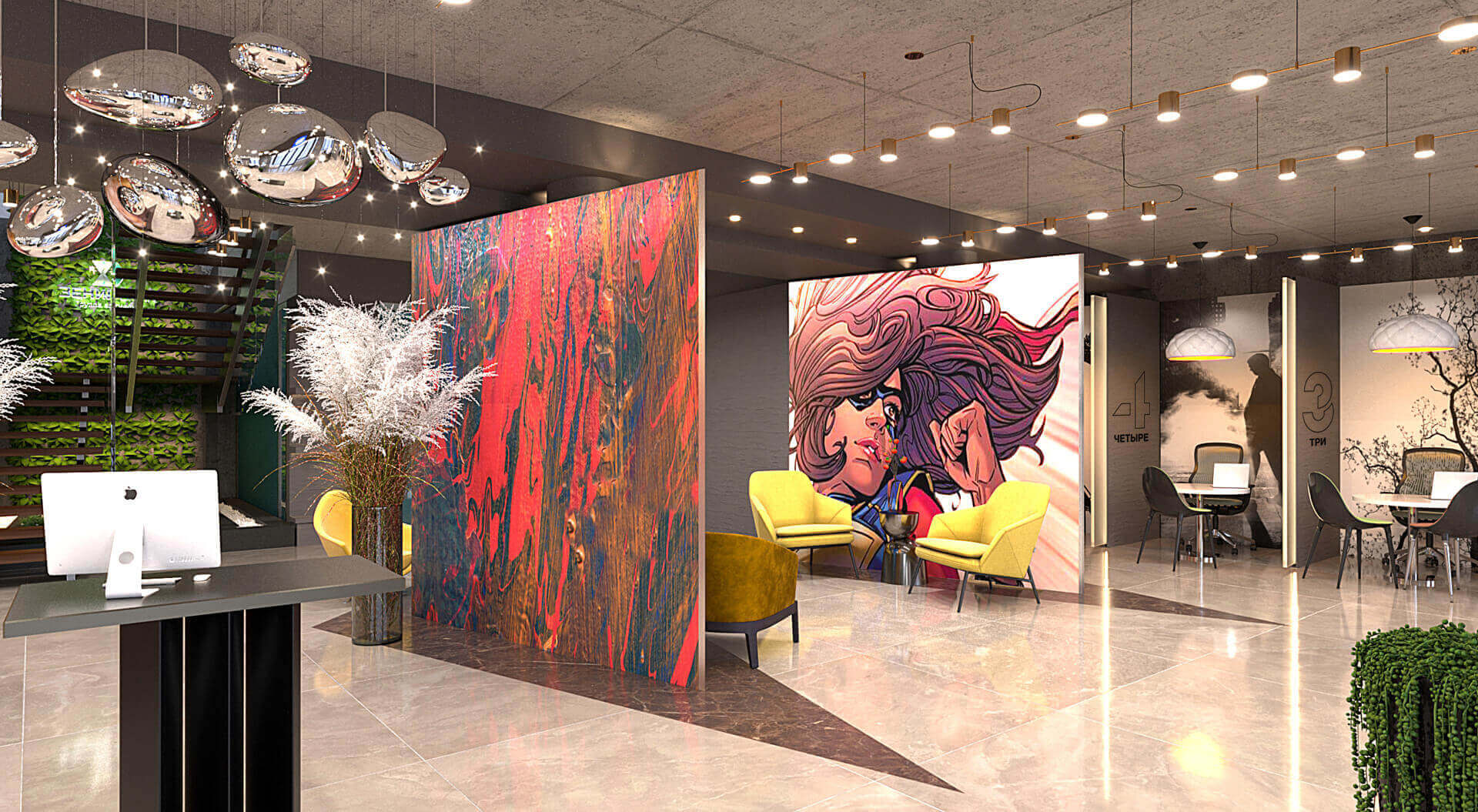 Zenit Bank Russia, Retail Interior Design, Reception Point, Waiting Area and Wall Graphics - CampbellRigg Agency