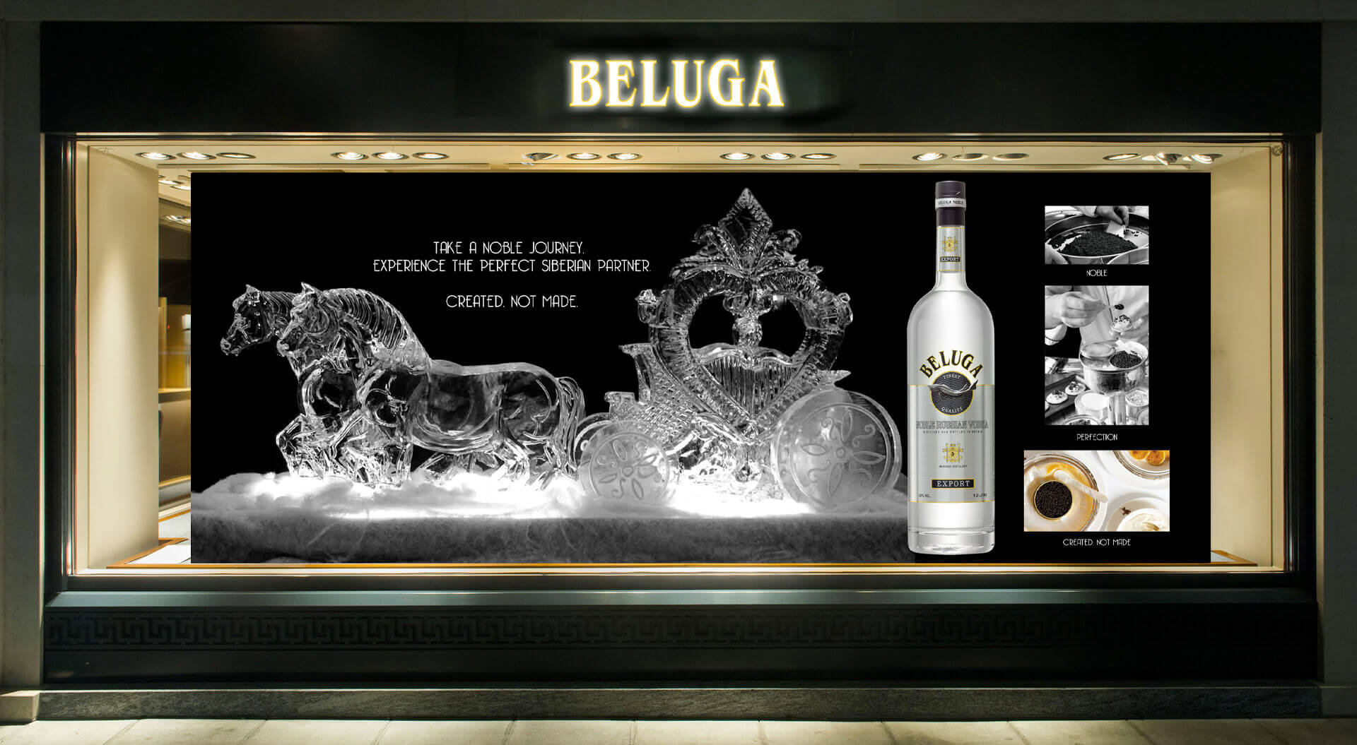 Beluga Vodka Russia, Luxury Alcohol Branding, Marketing & Advertising, Retail Graphic Communications - CampbellRigg Agency