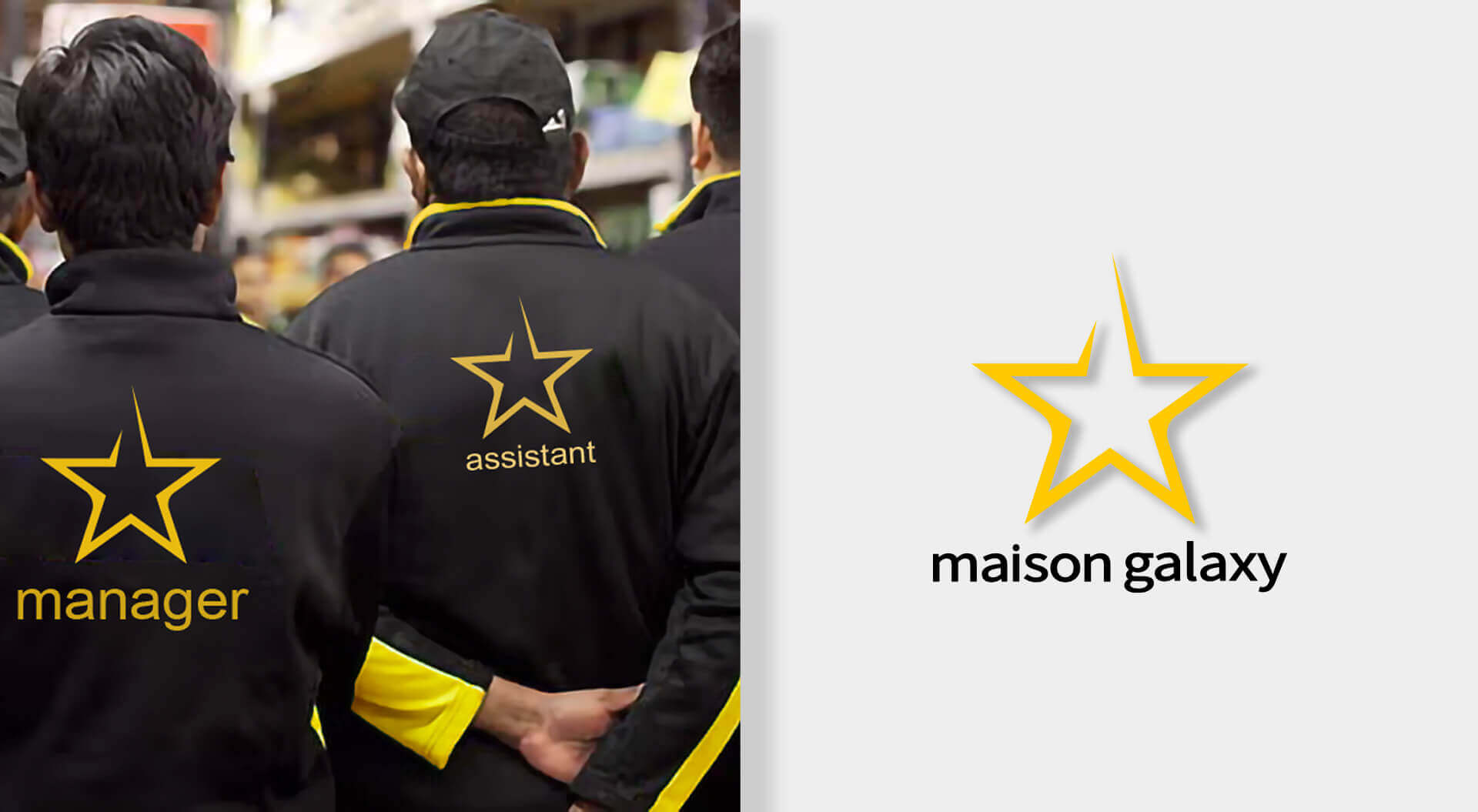 Maison Galaxy, Staff Uniforms Branding, Variety (convenience) Stores, Supermarket, General Retail, Graphic Communications, Brand Identity - CampbellRigg Agency