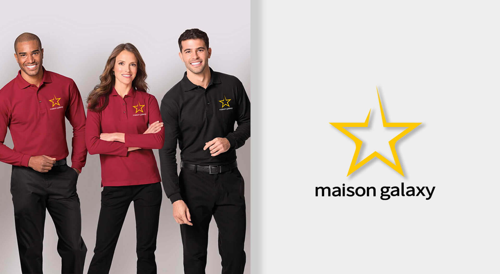 Maison Galaxy, Staff Uniforms Branding, Variety (convenience) Stores, Supermarket, General Retail, Graphic Communications, Brand Identity - CampbellRigg Agency