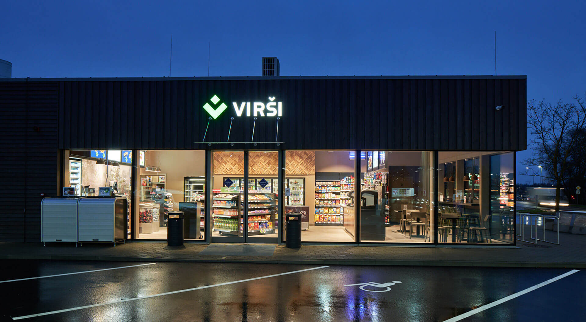 Trend Virsi CNG Gas Forecourt Benchmark Latvia, Creative Brand Convenience Store Interior Design, Graphic Communications - CampbellRigg Agency