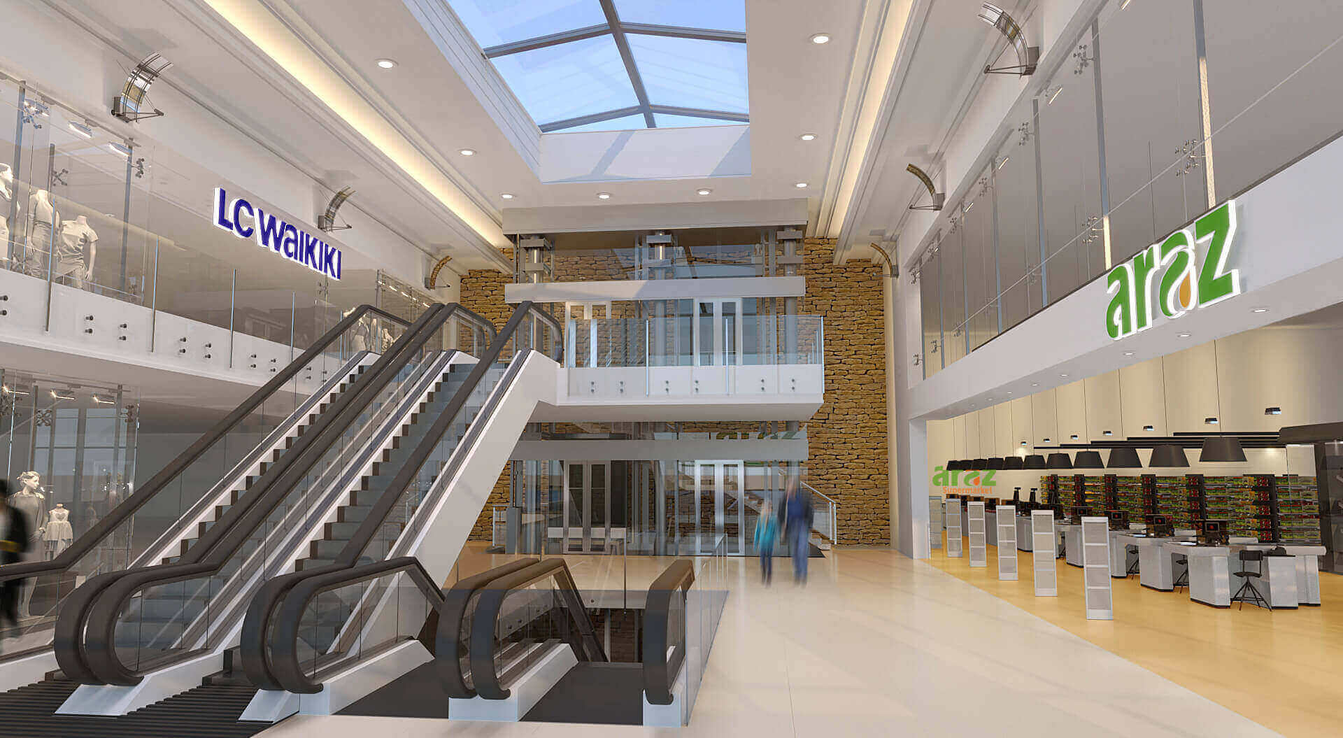 Araz Shopping Centre, Internal Visual of the Entrance to the Three Floor Mall - CampbellRigg Agency