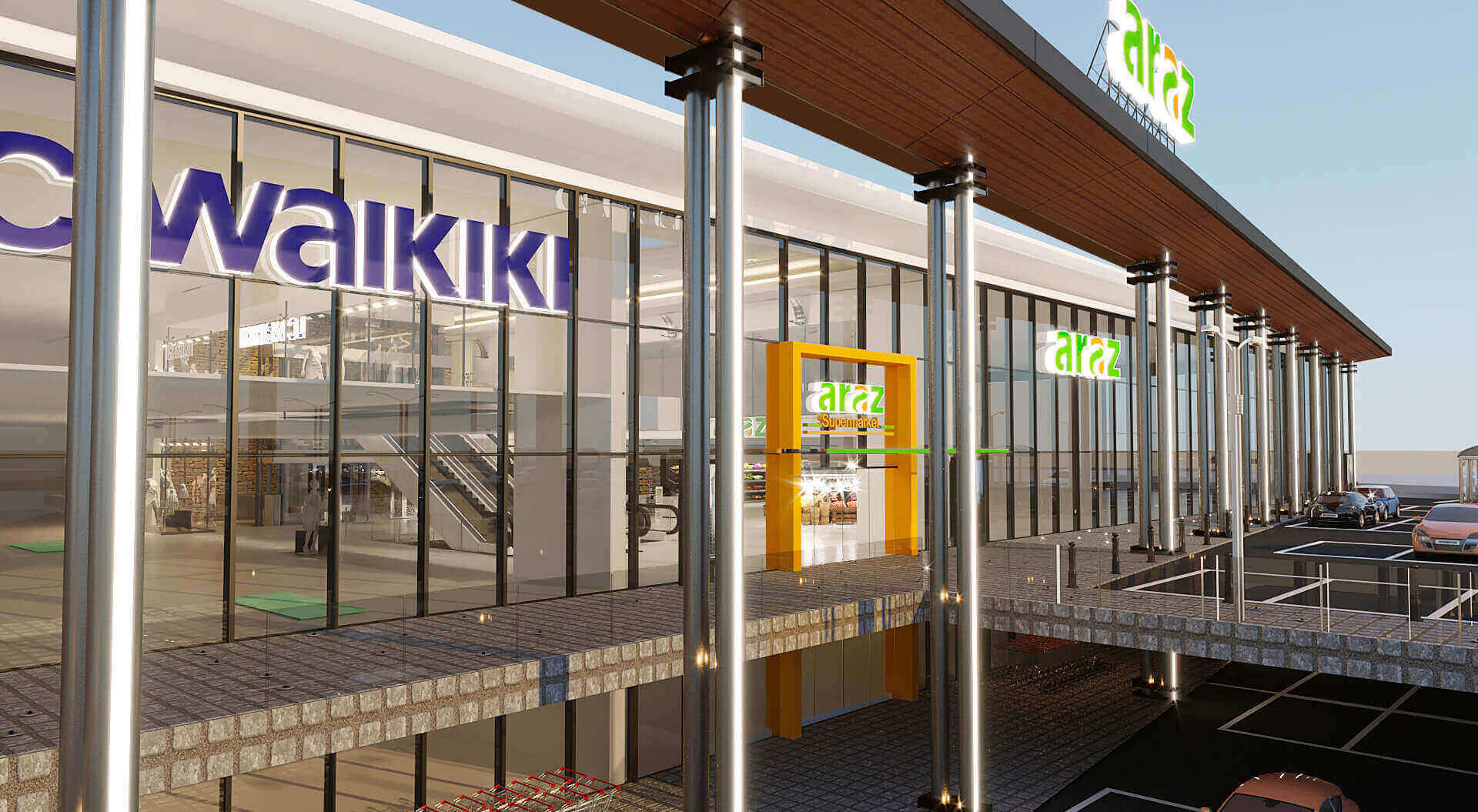 Araz Shopping Centre Azerbaijan, Exterior Visual of the Innovative Three Floor Mall - CampbellRigg Agency