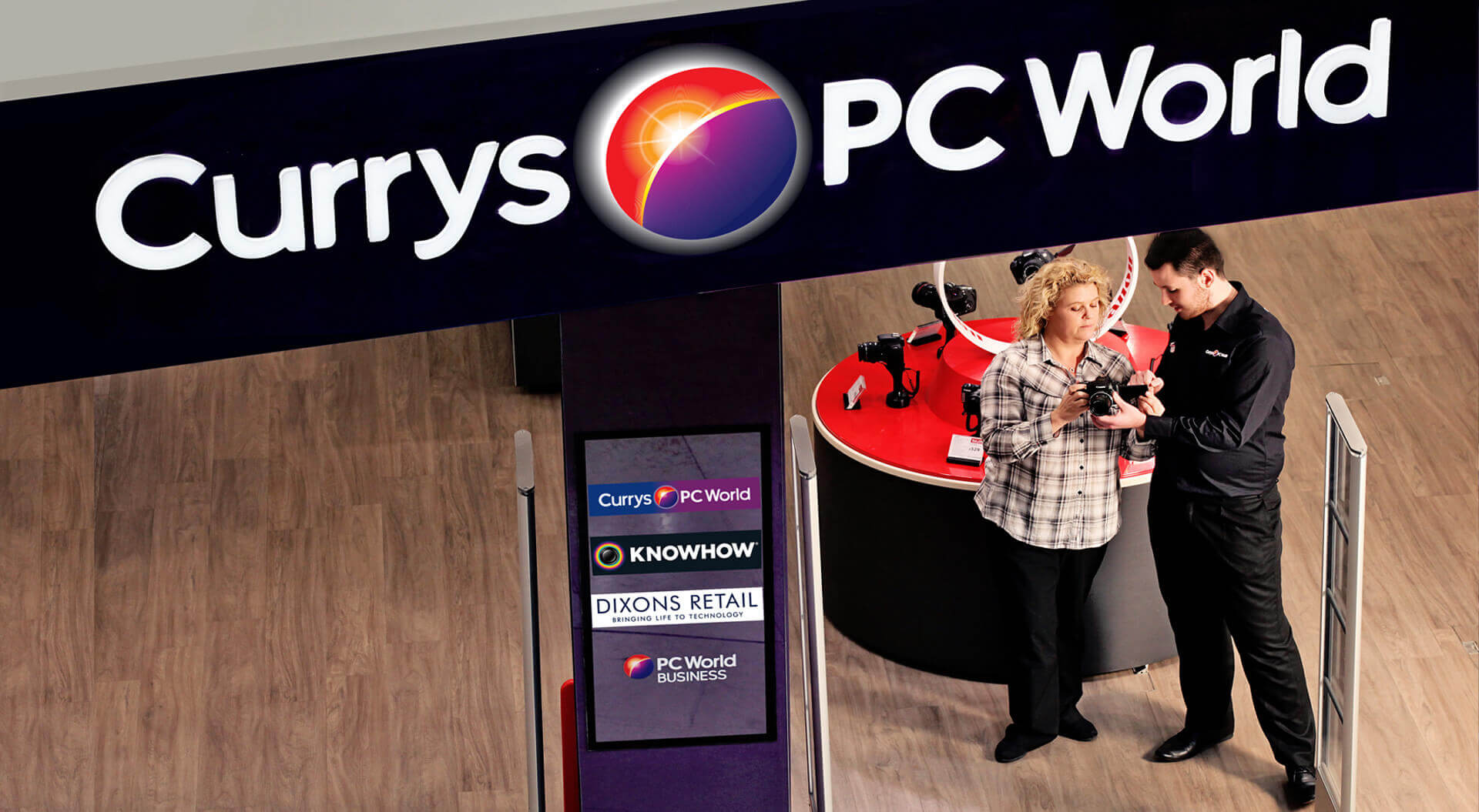 Currys PC World Stores rebrand, interior design and communications for technology shopping mall and high-street stores 