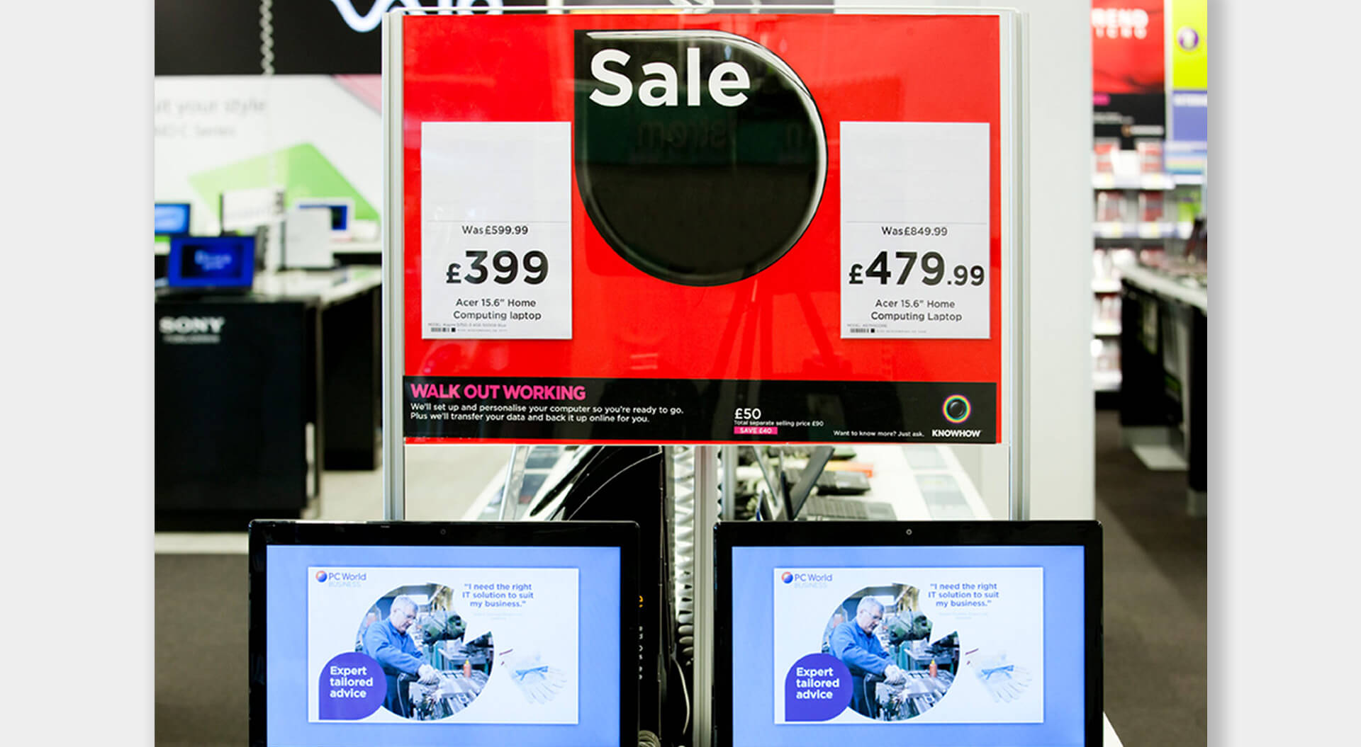 Currys PC World Stores rebrand, interior design and communications POSM pricing 