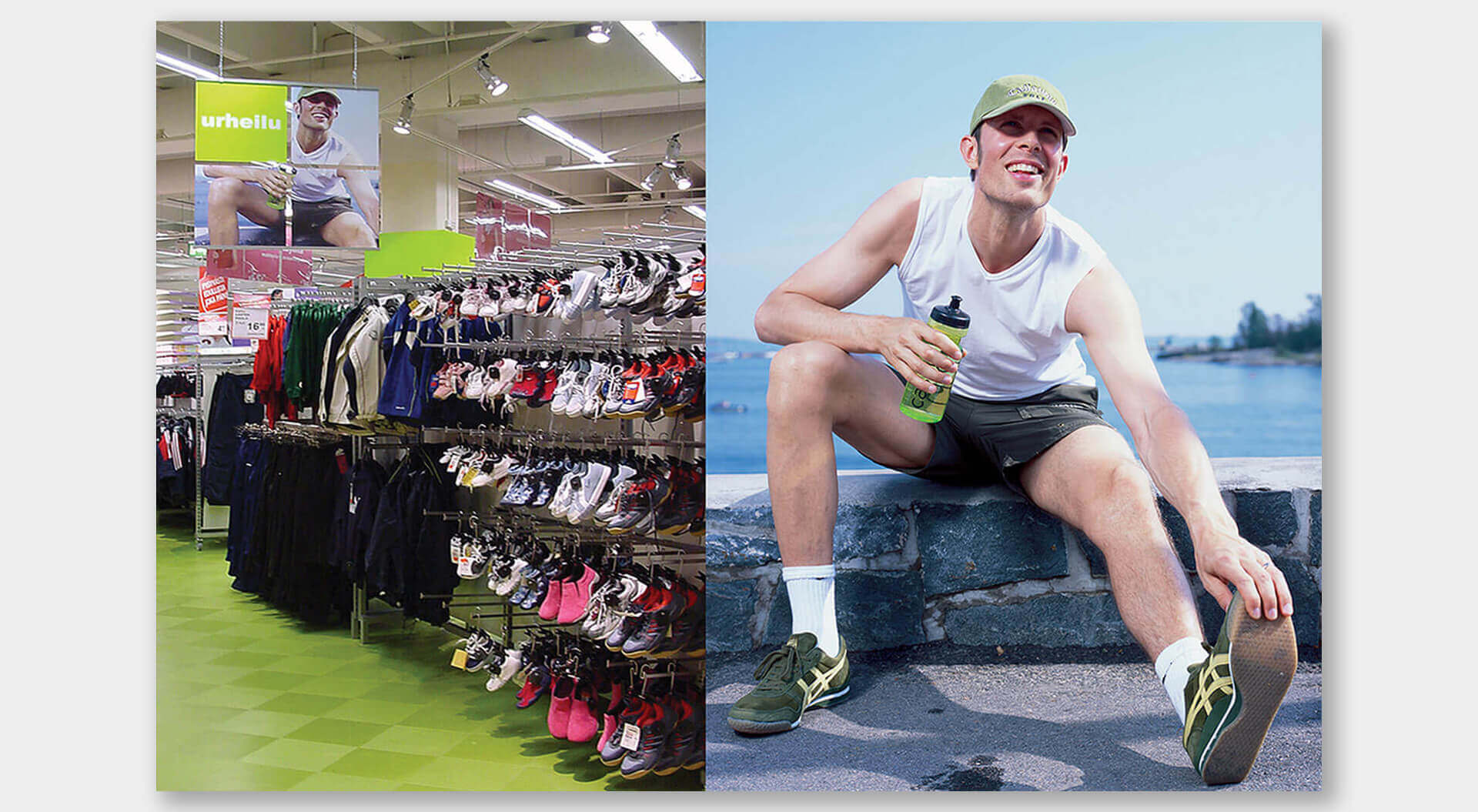 K CityMarket hypermarket Finland, sportswear department merchandising and lifestyle photography