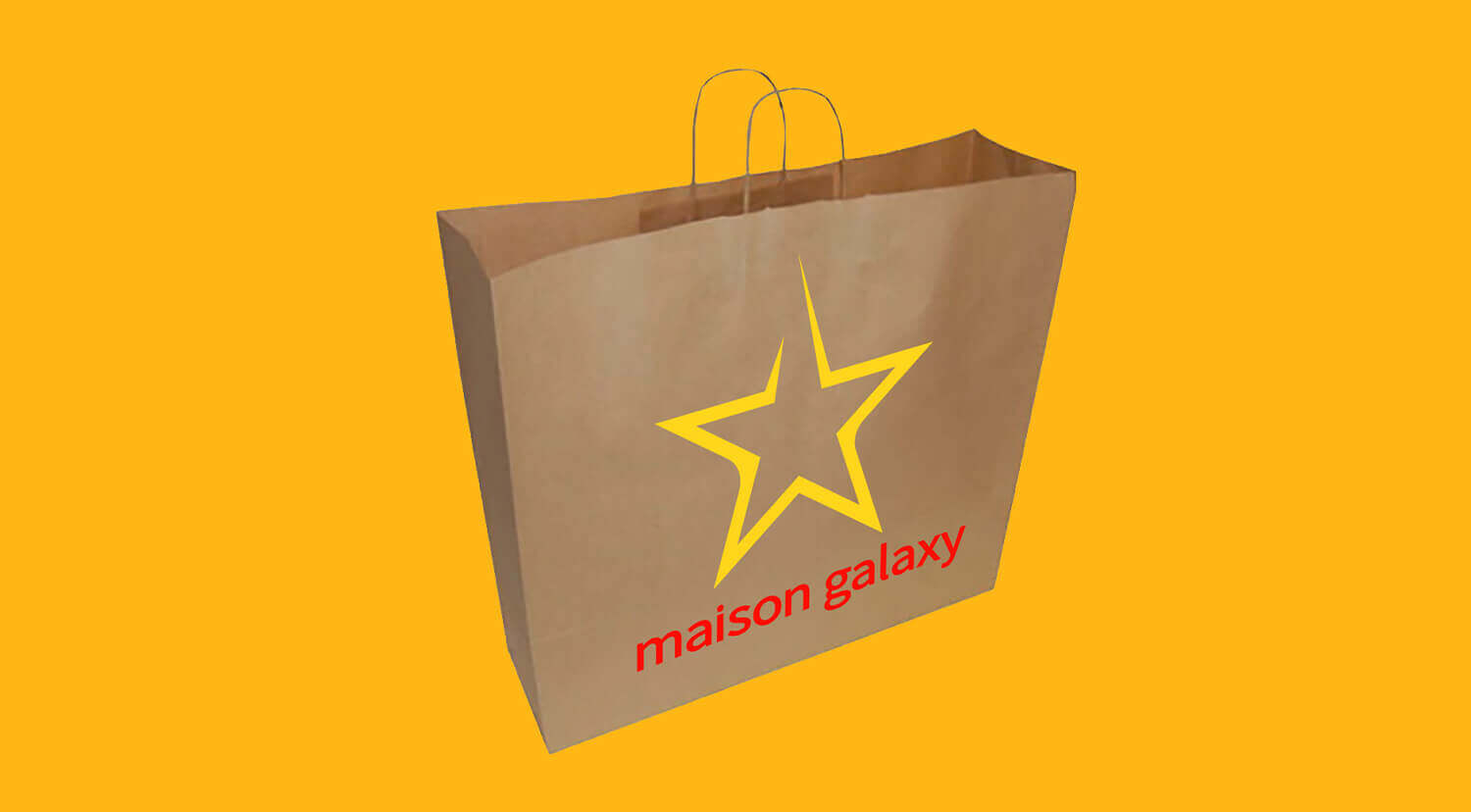 Maison Galaxy, Retail Shopping Bag Branding, Interior Design, Supermarket, Fashion, General Retail, Graphic Communications Branding - Campbell Rigg Agency