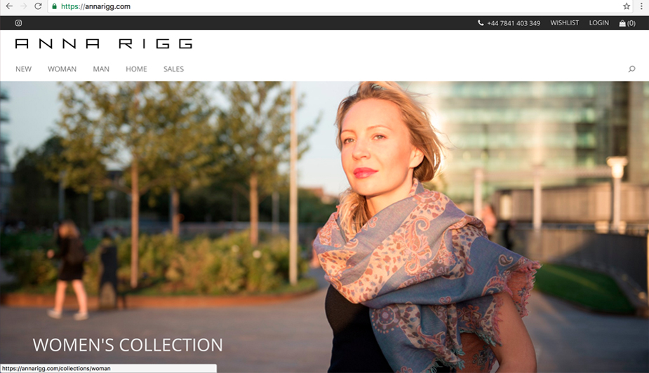 Anna Rigg fashion website design